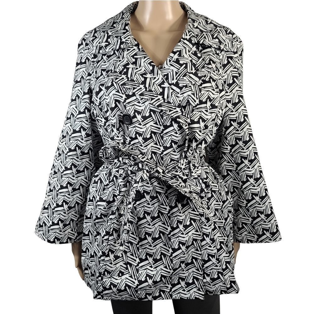 Style & Co double breasted black & white pea coat